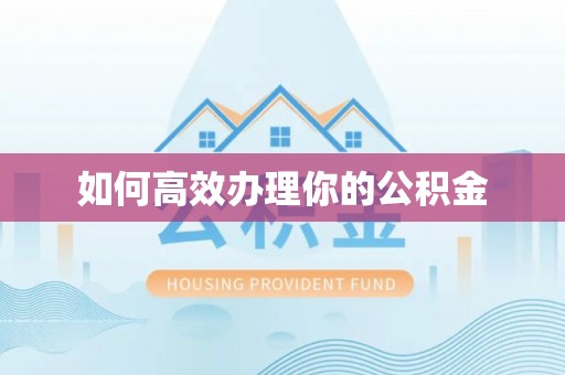 将军如何高效办理你的公积金
